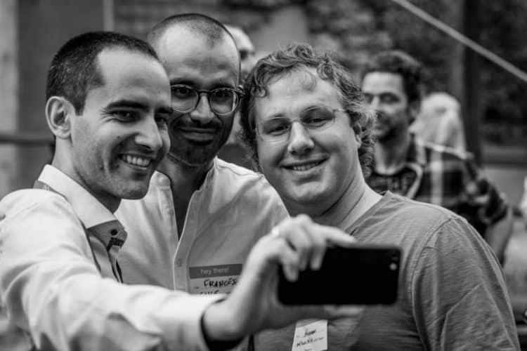 Codeable experts taking a selfie during Codeable experts dinner in Berlin 2019