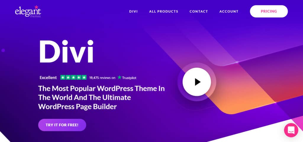 Divi homepage