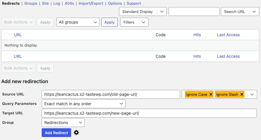 How to create a redirection with plugin