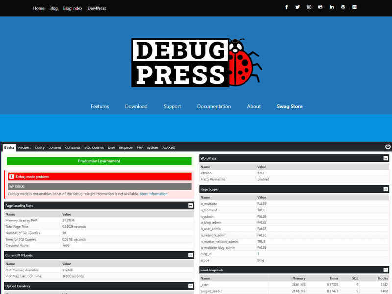 DebugPress: Free plugin for WordPress