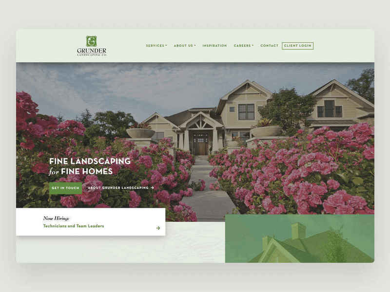 Grunder Landscaping website (agency project)