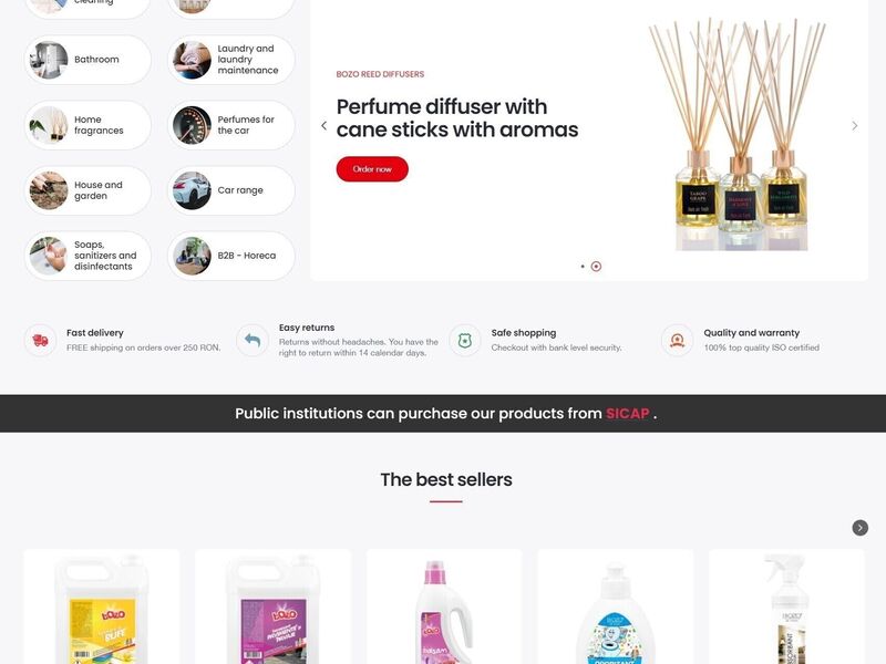 E-commerce store for a Fragrance & Detergents factory