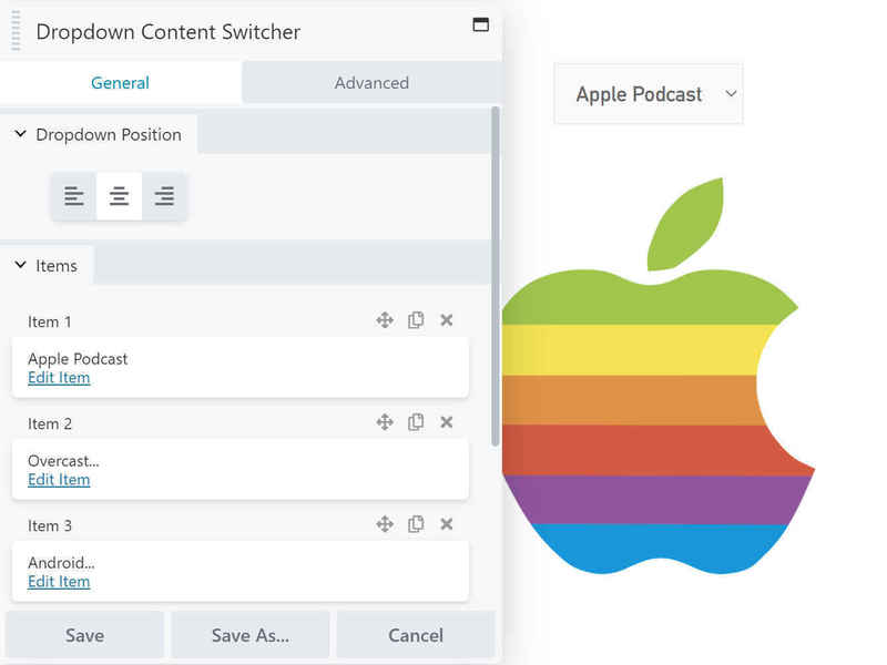 Custom Beaver Builder Module - Dropdown Content Switcher