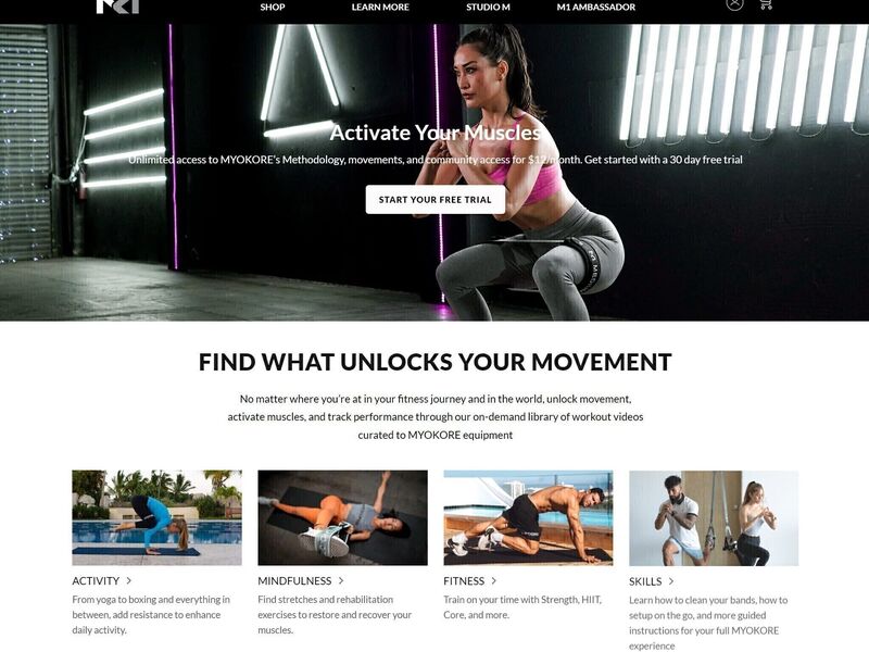 Studio M - Myokore Fitness (Ui/UX & Custom PHP/Js Development)