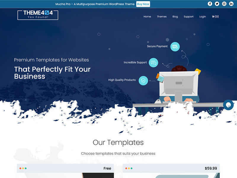 Theme404 - A Marketplace For Premium WordPress Themes And Plugins