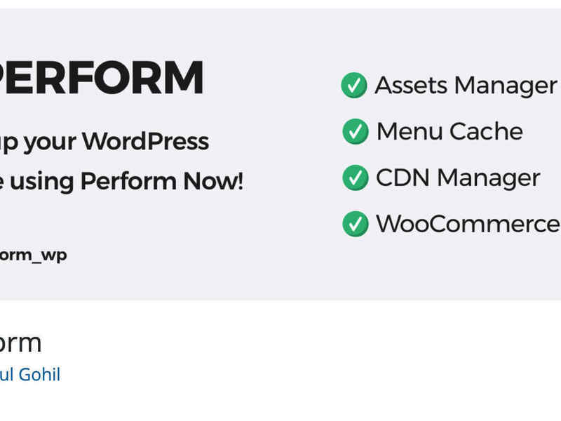 Perform WordPress Plugin