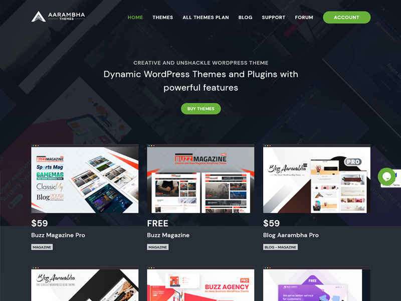 Aarambha Themes - A Creative And Unshackle WordPress ThemeStore