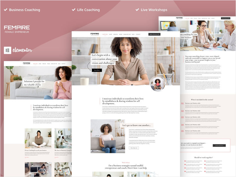 Fempire - Business Coach Elementor Template Kit