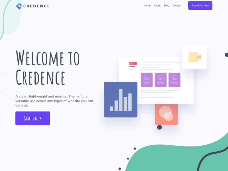 Landing Page for the Credence Theme