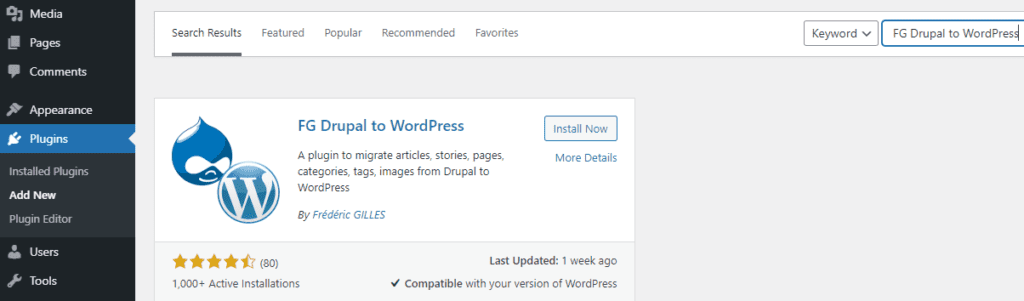 FG Drupal to WordPress