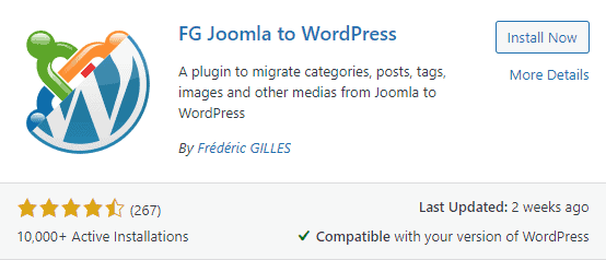 FG Joomla plugin card