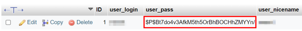 Password hashing example