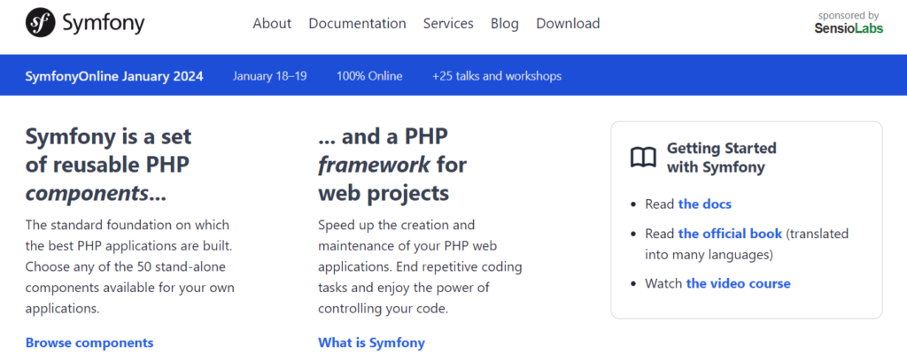 The Symfony PHP framework.