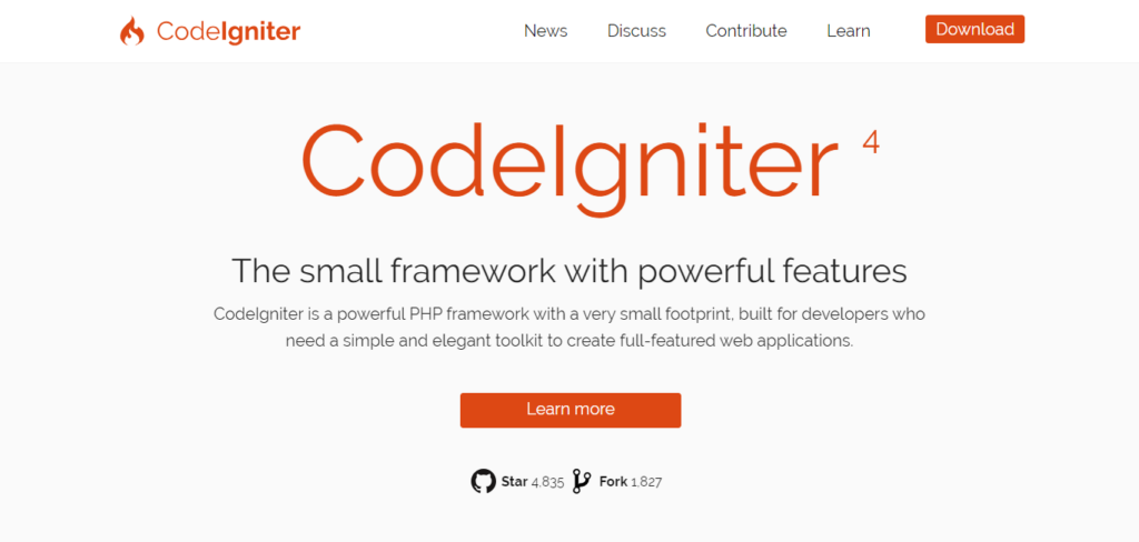 The CodeIgniter PHP framework.