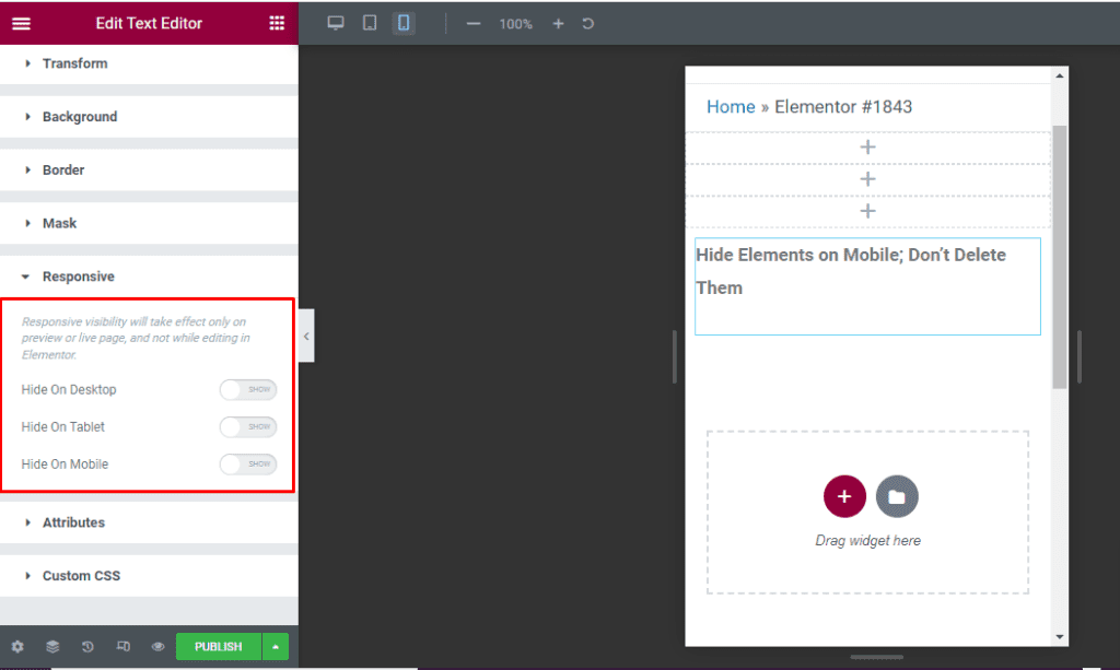 Align elements differently for different devices