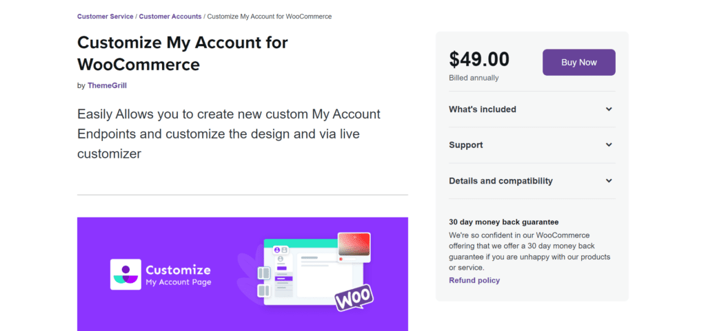 Customize My Account for WooCommerce