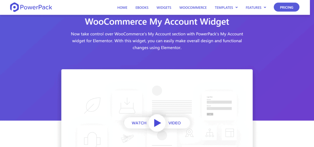 WooCommerce My Account widget