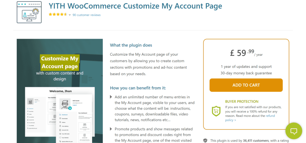 YITH WooCommerce Customize My Account page